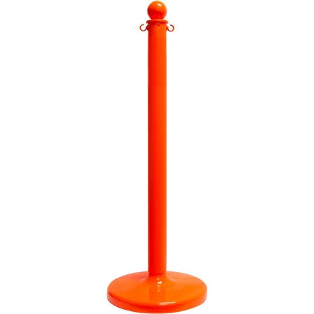 GLOBAL INDUSTRIAL Plastic Stanchion Post, 40H, Safety Orange 708552SO
